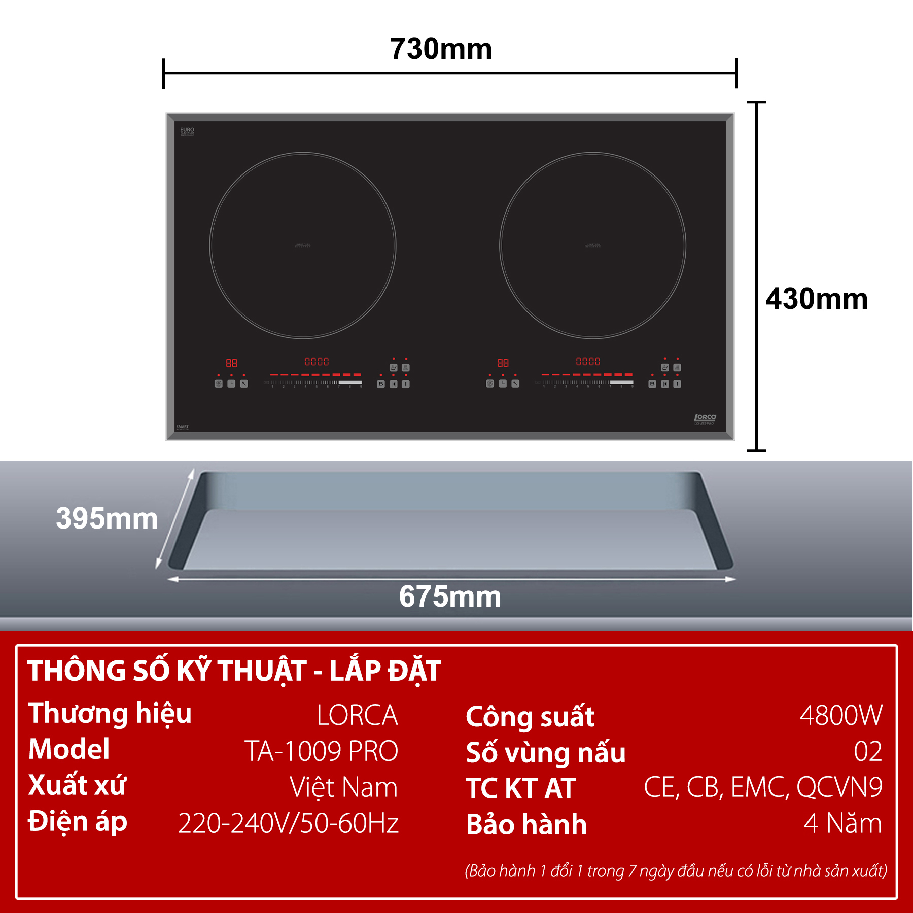 Bếp từ đôi Lorca TA 1009 PRO - hình ảnh chi tiết