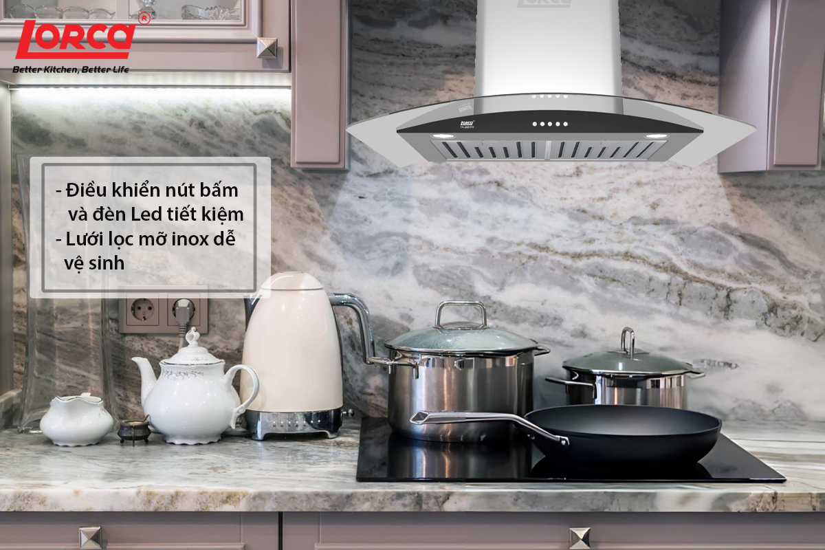 Máy hút mùi Lorca TA 2001PH-90CM - hình ảnh chi tiết