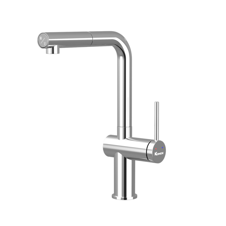 Vòi rửa bát dây rút Konox Stream Smart Chrome