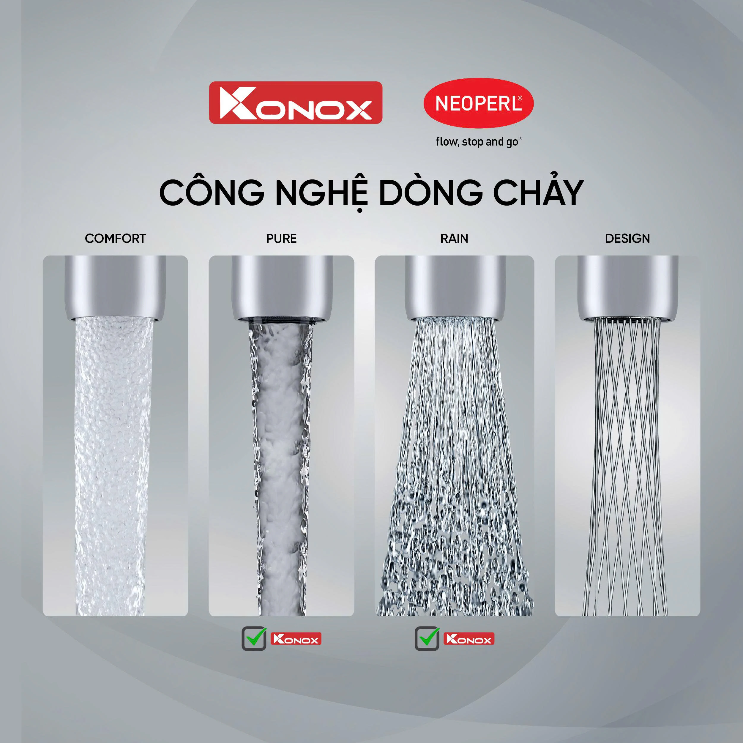 Vòi rửa bát phong cách Nhật Bản Konox Kira Gun Metal