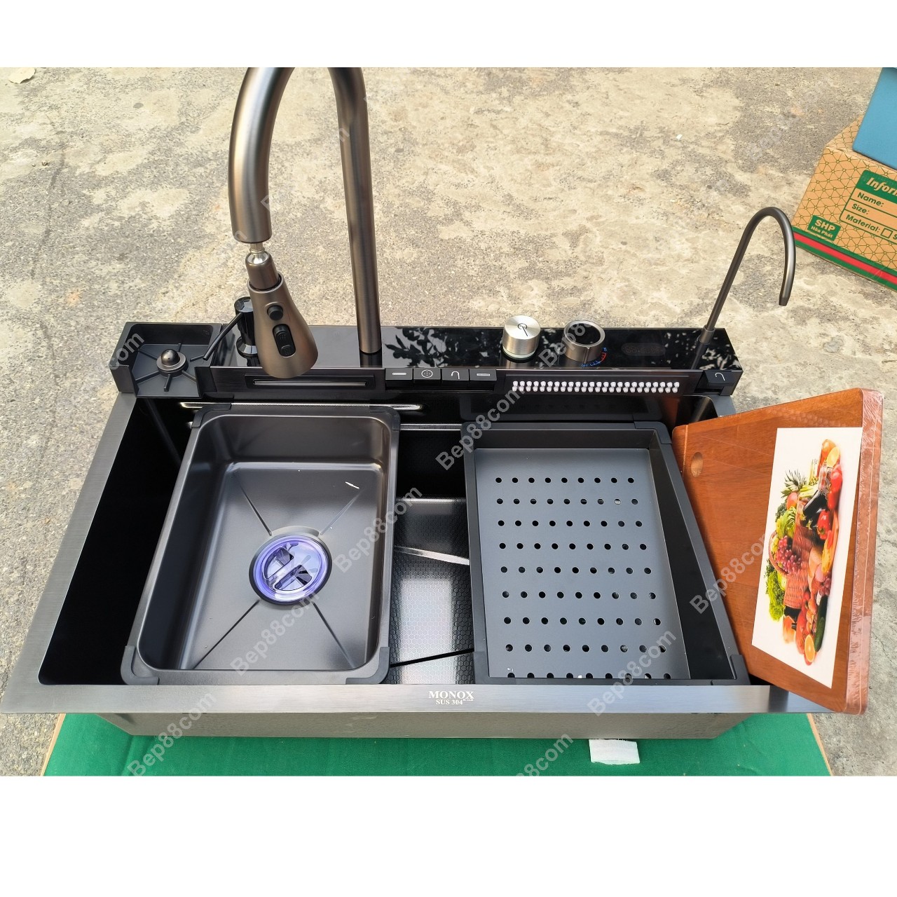 Chậu Rửa bát 5 phím Nano Tổ Ong Piano, Màn Hình Hiển Thị nhiệt độ