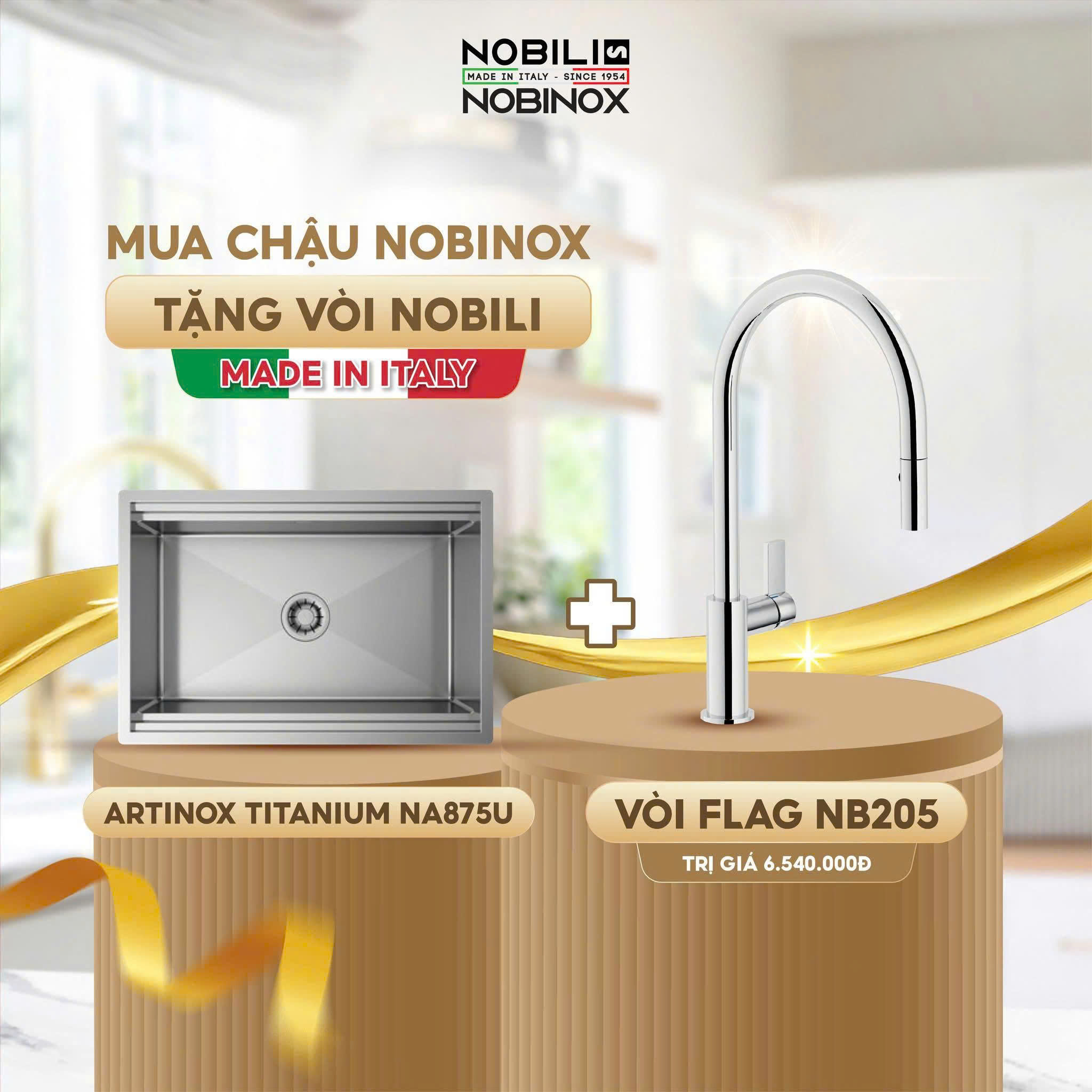 Chậu rửa bát NoBiNox NA875U