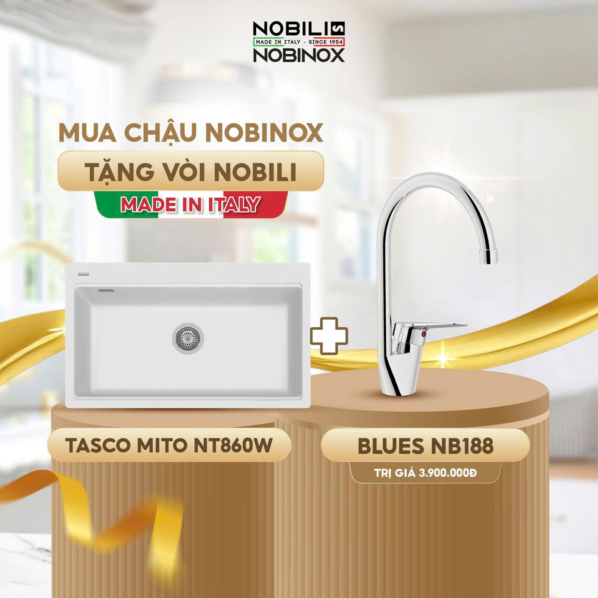 Chậu rửa bát NoBiNox NT860W
