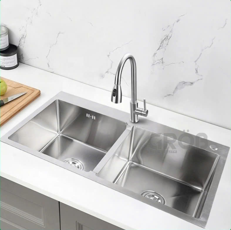 Chậu rửa bát inox 2 hố GROB GS304-8245E1
