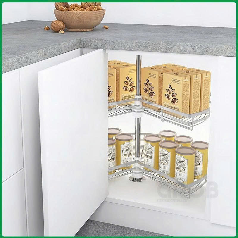 KỆ MÂM XOAY GÓC INOX SUS304 NAN DẸT GROB GV304-270B