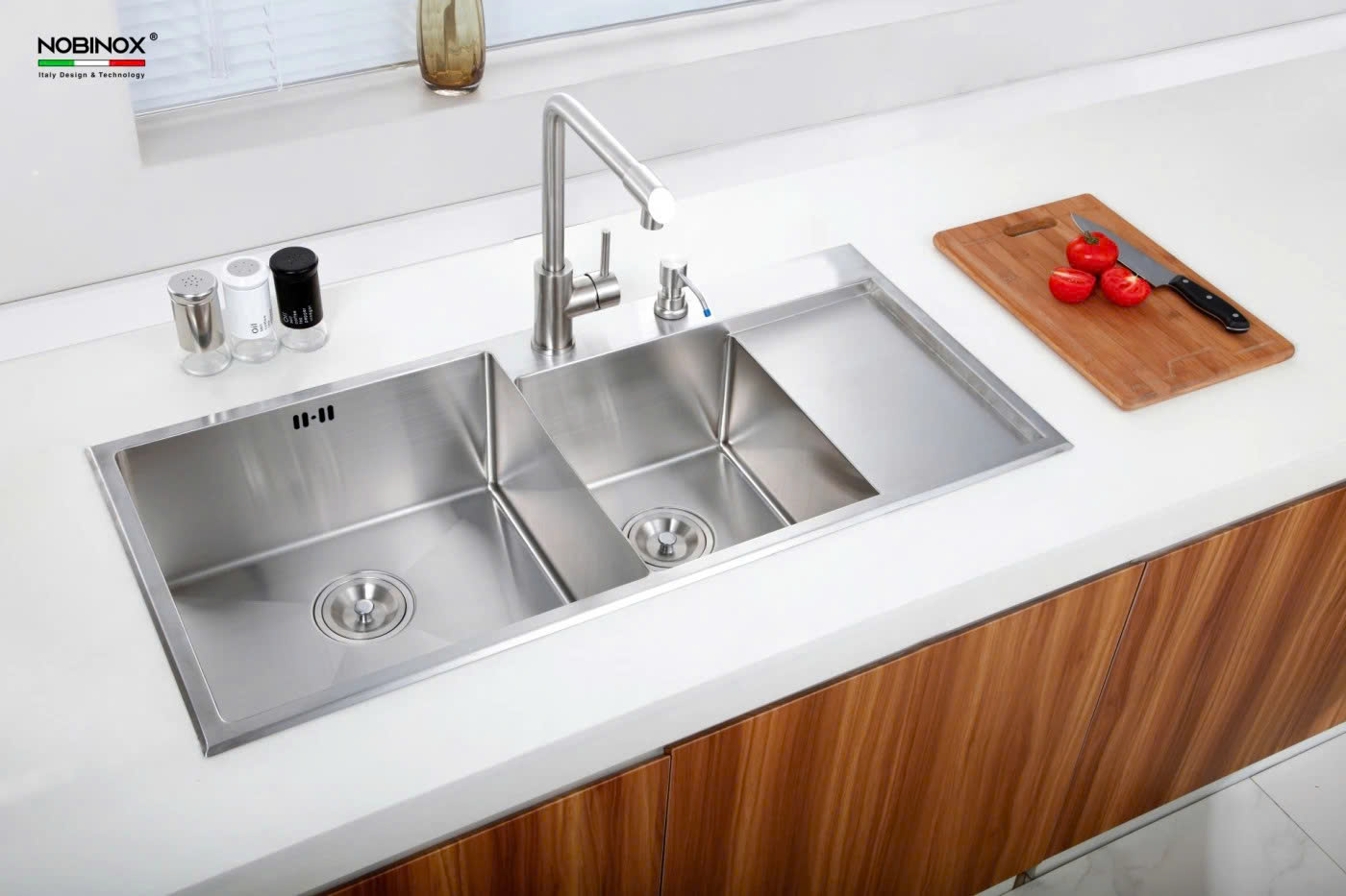 CHẬU RỬA BÁT 2 HỐ NOBINOX LIKEN NL746