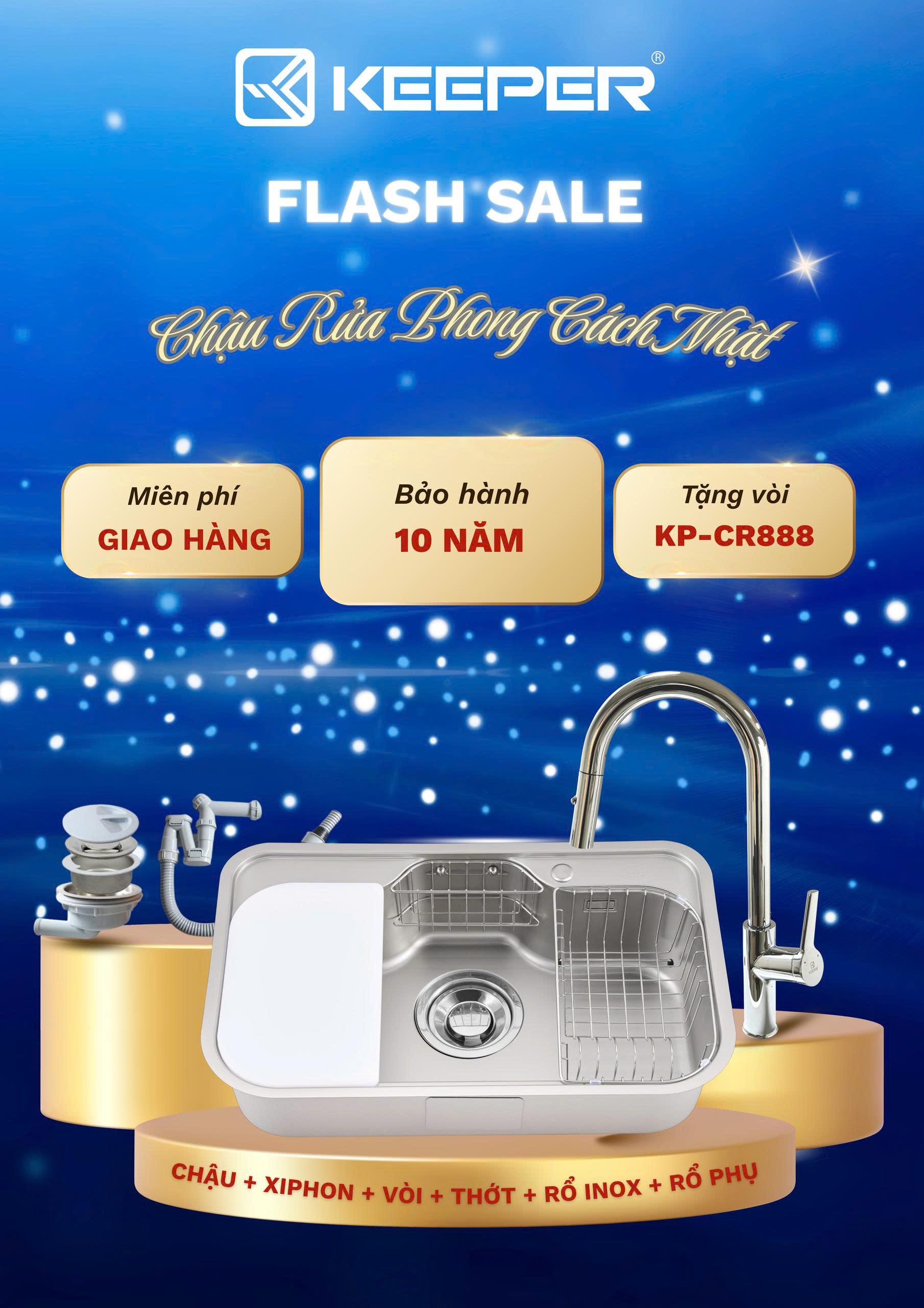 Chậu rửa bát keeper KP CR02 NB8050 SU PLUS