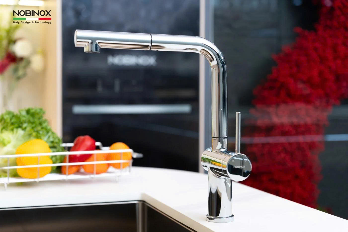 VÒI RỬA BÁT DÂY RÚT NOBINOX BIANCO NX601