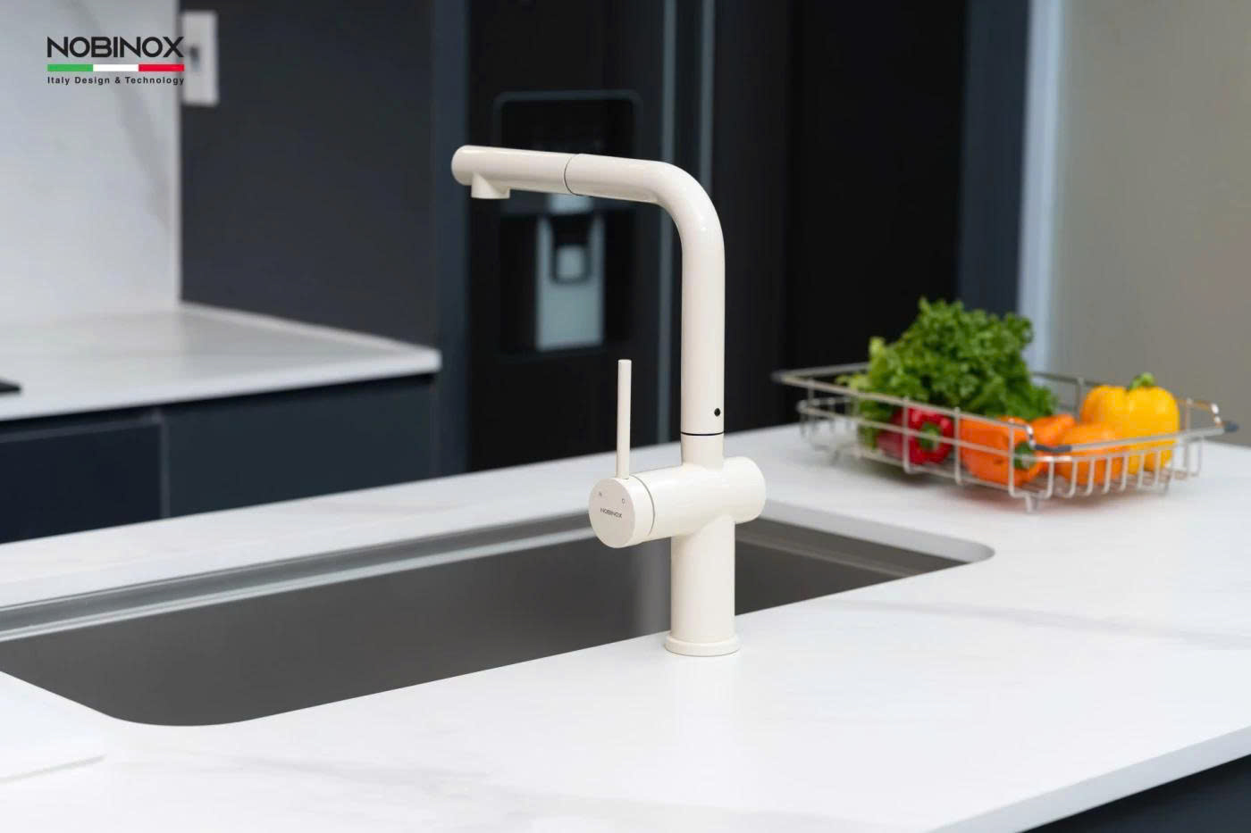 VÒI RỬA BÁT DÂY RÚT NOBINOX BIANCO NX602