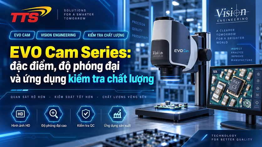 EVO Cam Series: đặc điểm, độ phóng đại và ứng dụng kiểm tra chất lượng