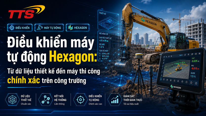 Điều khiển máy tự động Hexagon: Từ dữ liệu thiết kế đến máy thi công chính xác trên công trường