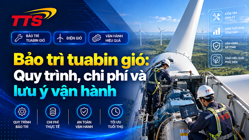 Bảo trì tuabin gió: Quy trình, chi phí và lưu ý vận hành