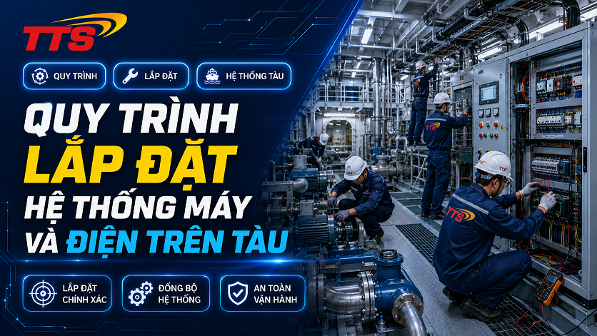 Quy trình lắp đặt hệ thống máy và điện trên tàu