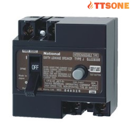 Cầu dao chống giật ELB không bảo vệ quá tải 30A 2P-30mA PANASONIC BJJ23030-8