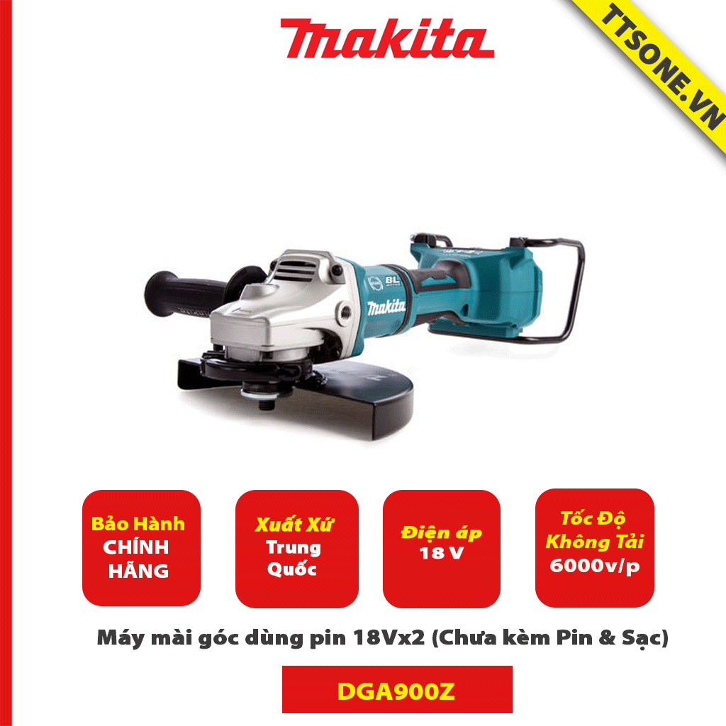 Máy mài góc dùng pin Makita DGA900Z 18Vx2 (Chưa kèm Pin & Sạc)-Chính Hãng