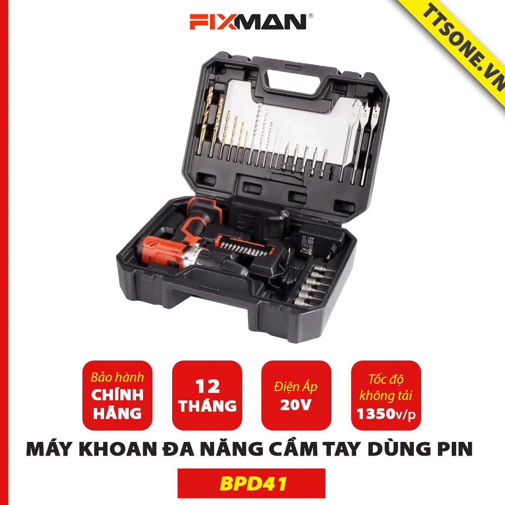 Máy Khoan Đa Năng Cầm Tay Dùng Pin FIXMAN  BPD41 - Chính Hãng