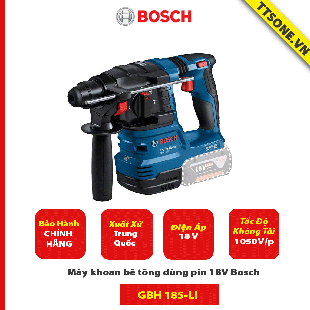 Máy khoan bê tông dùng pin 18V Bosch GBH 185-LI Solo - Chính Hãng