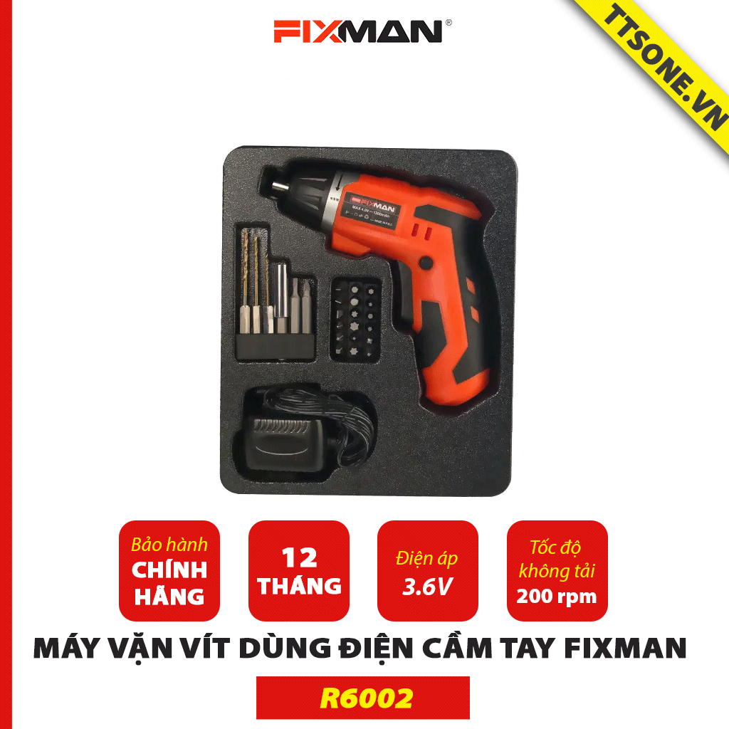 Máy Vặn Vít Dùng Điện Cầm Tay FIXMAN 3.6V R6002 - Chính hãng