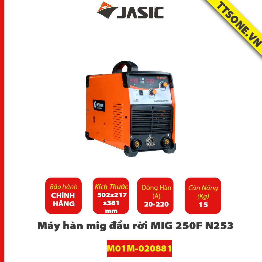 Máy hàn mig đầu rời MIG 250F N253 ( điện áp 380V) - Jasic (TP9) - Chính Hãng