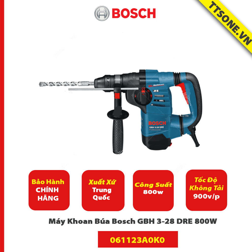 Máy Khoan Búa Bosch GBH 3-28 DRE 800W-Chính Hãng