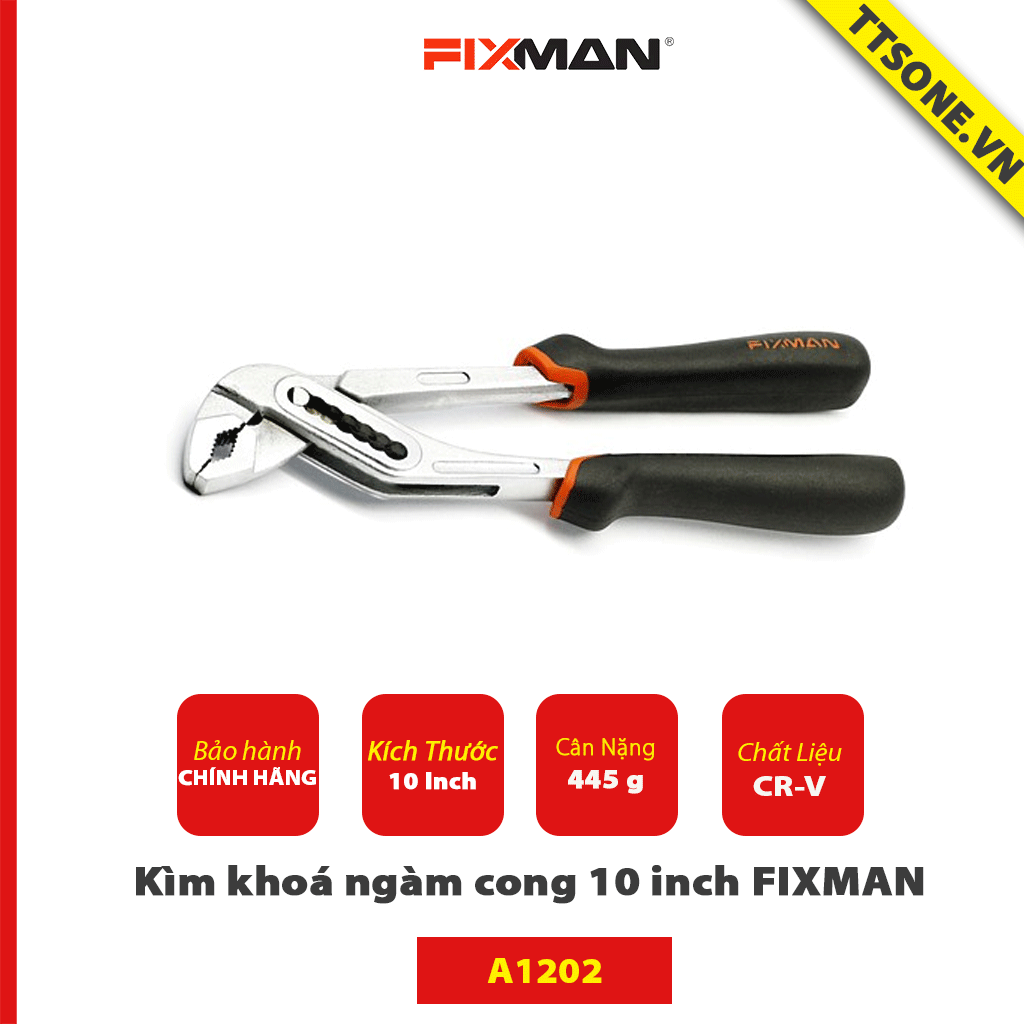 Kìm Nối Rãnh 10 Inch FIXMAN A1202 Chính Hãng