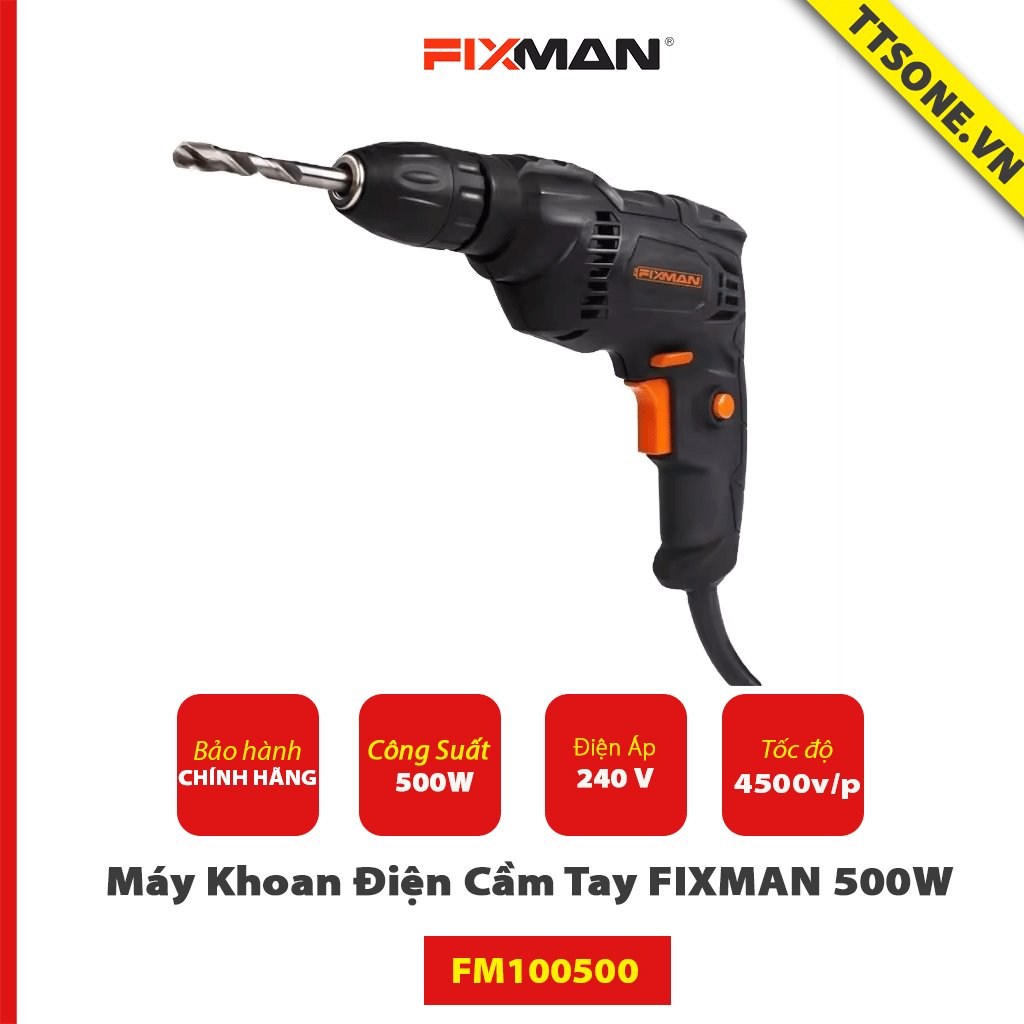 Máy Khoan Điện Cầm Tay FIXMAN 500W FM100500 - Chính hãng