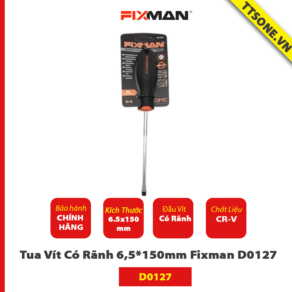 Tua Vít Có Rãnh 6,5*150mm Fixman D0127 Chính Hãng
