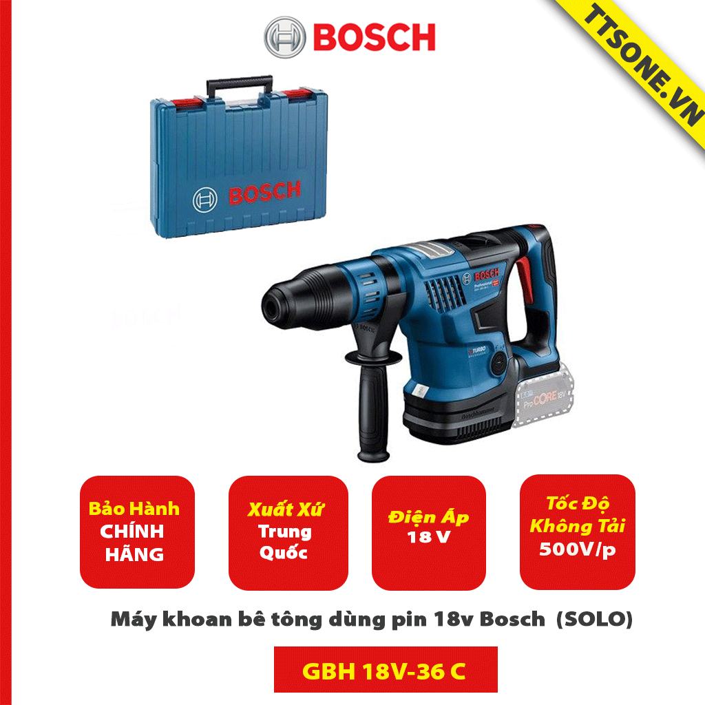 Máy khoan bê tông dùng pin 18v Bosch GBH 18V-36 C (SOLO) - Chính Hãng