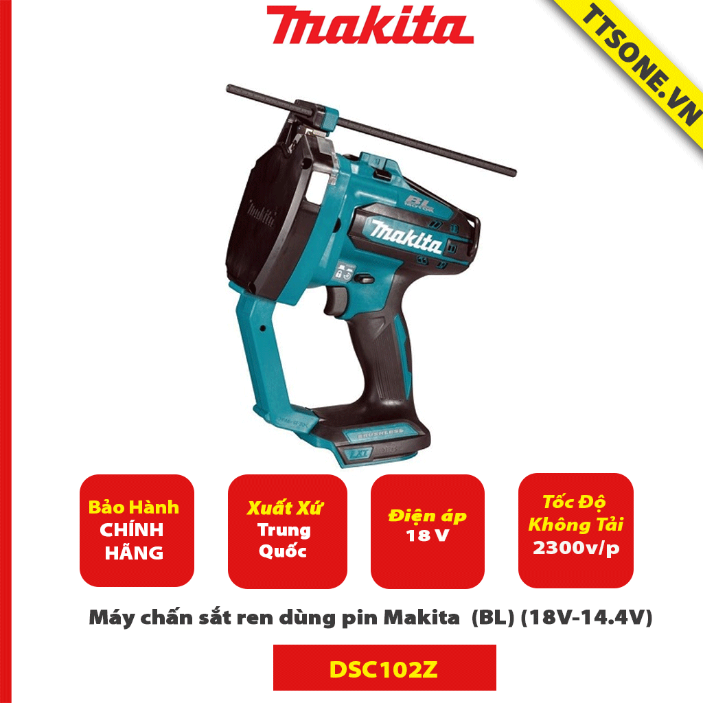 Máy chấn sắt ren dùng pin Makita DSC102Z (BL) (18V-14.4V)-Chính Hãng