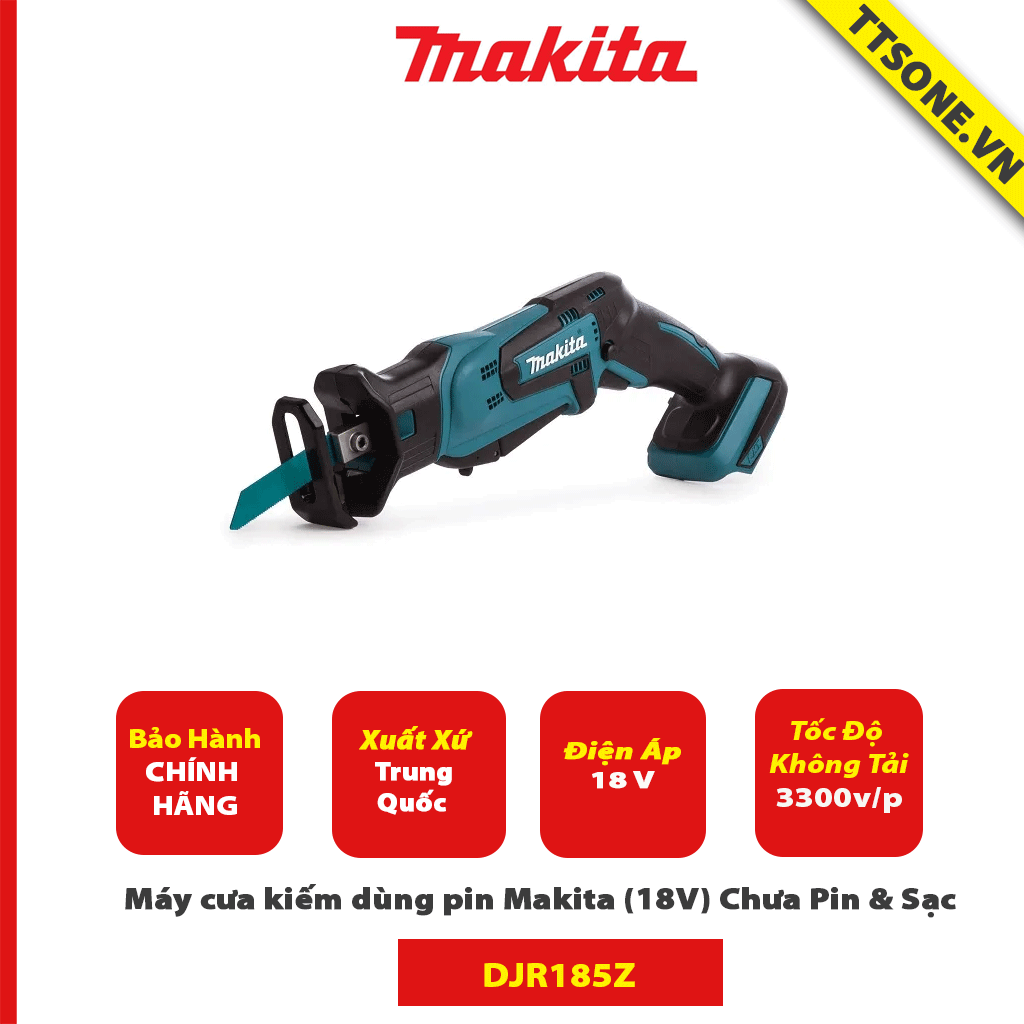 18V Máy cưa kiếm dùng pin Makita DJR185Z ( Chưa Pin & Sạc )-Chính Hãng