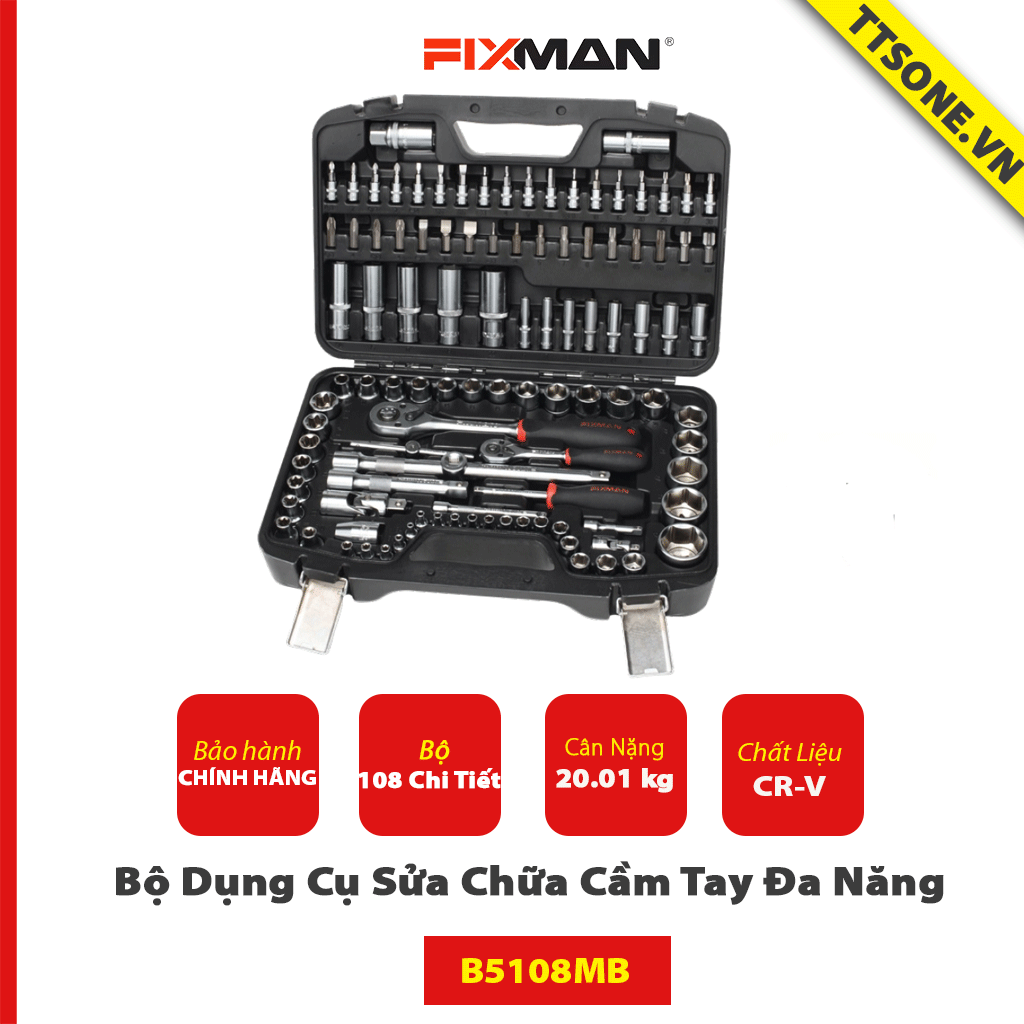 Bộ Dụng Cụ Sửa Chữa Cầm Tay Đa Năng Fixman B5108MB - Chính Hãng