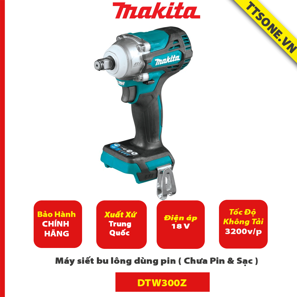 Máy siết bu lông dùng pin Makita DTW300Z ( Chưa Pin & Sạc )-Chính Hãng
