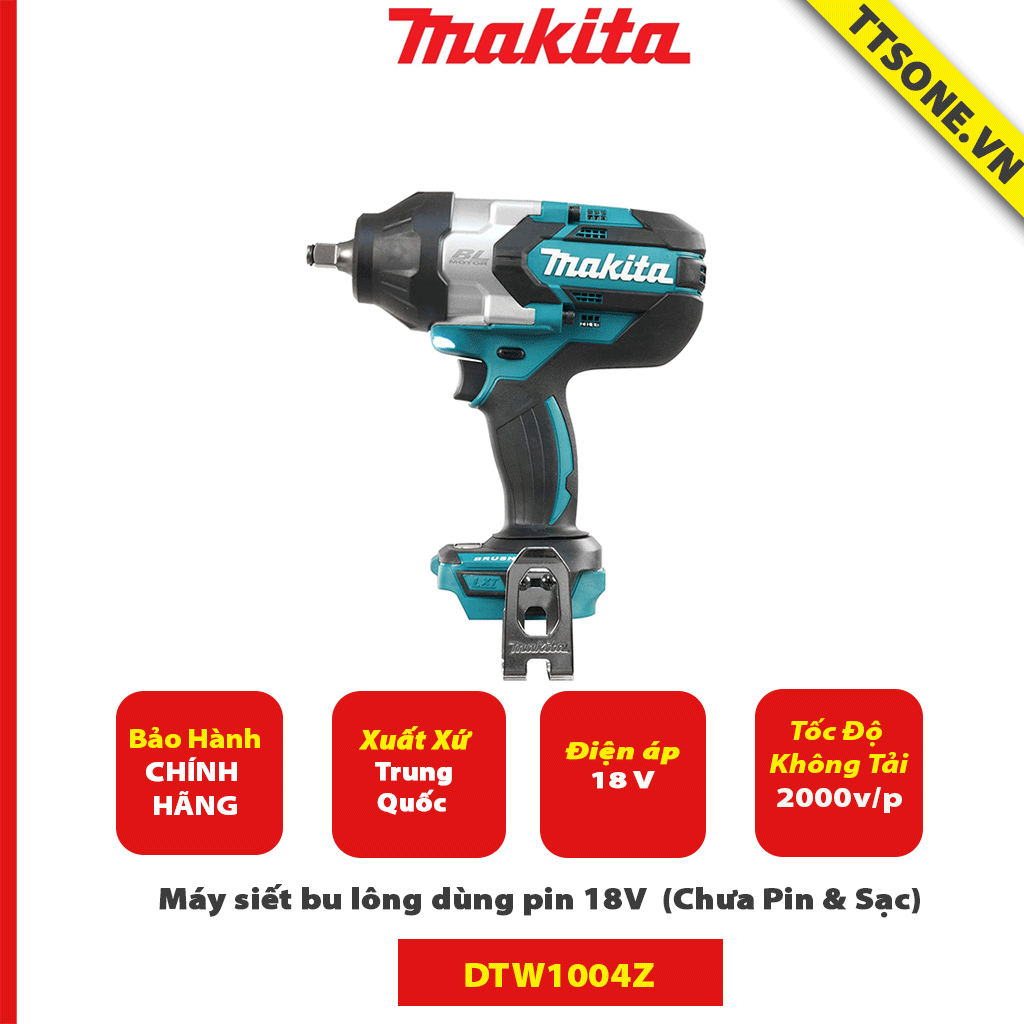 Máy siết bu lông dùng pin 18V Makita DTW1004Z (Chưa Pin & Sạc)-Chính Hãng