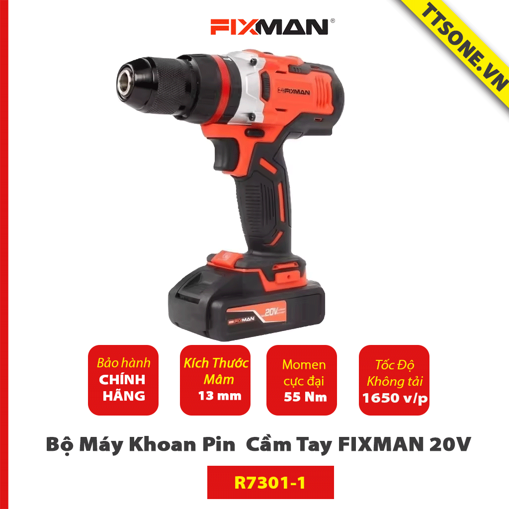 Bộ Máy Khoan Pin  Cầm Tay FIXMAN 20V R7301-1 - Chính hãng