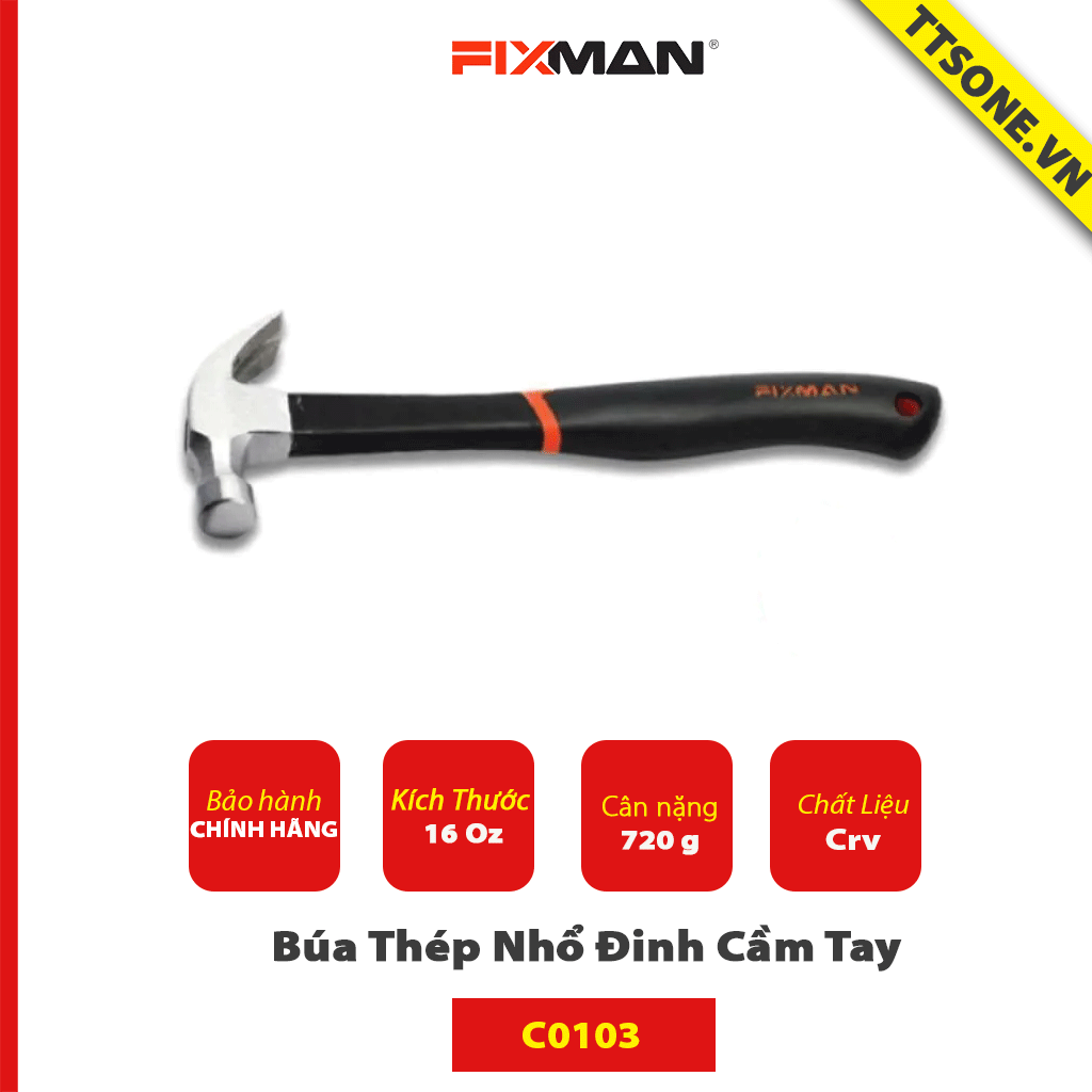 Búa Thép Nhổ Đinh Cầm Tay FIXMAN C0103 - Chính hãng