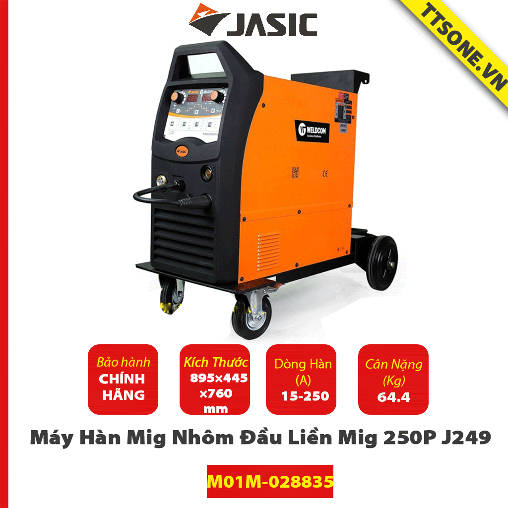 Máy Hàn Mig Nhôm Đầu Liền Mig 250P J249 (TP2)- Jasic - Chính Hãng