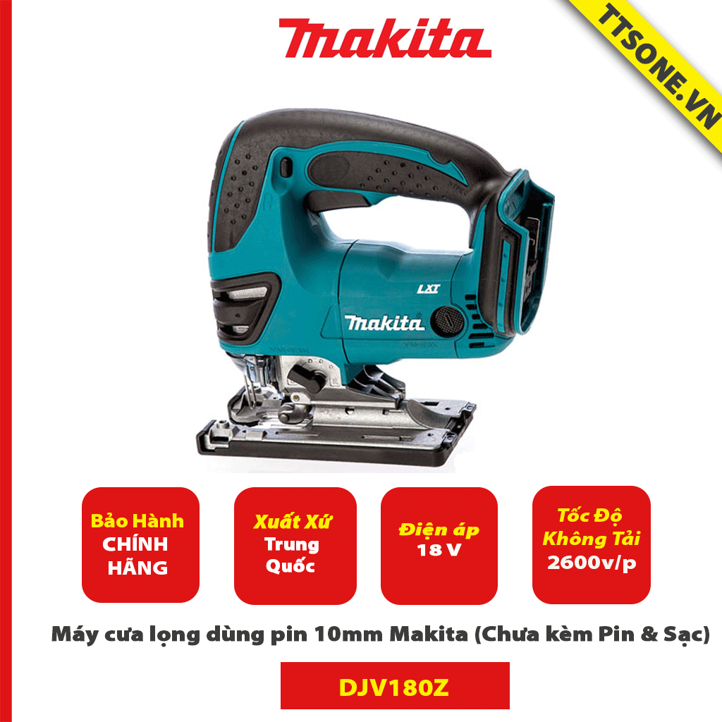 Máy cưa lọng dùng pin 10mm Makita DJV180Z 18V (Chưa kèm Pin & Sạc) - Chính Hãng