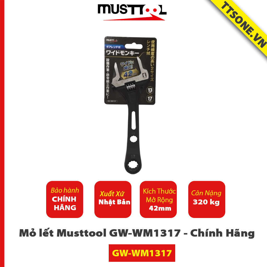 Mỏ lết Musttool GW-WM1317 - Chính Hãng