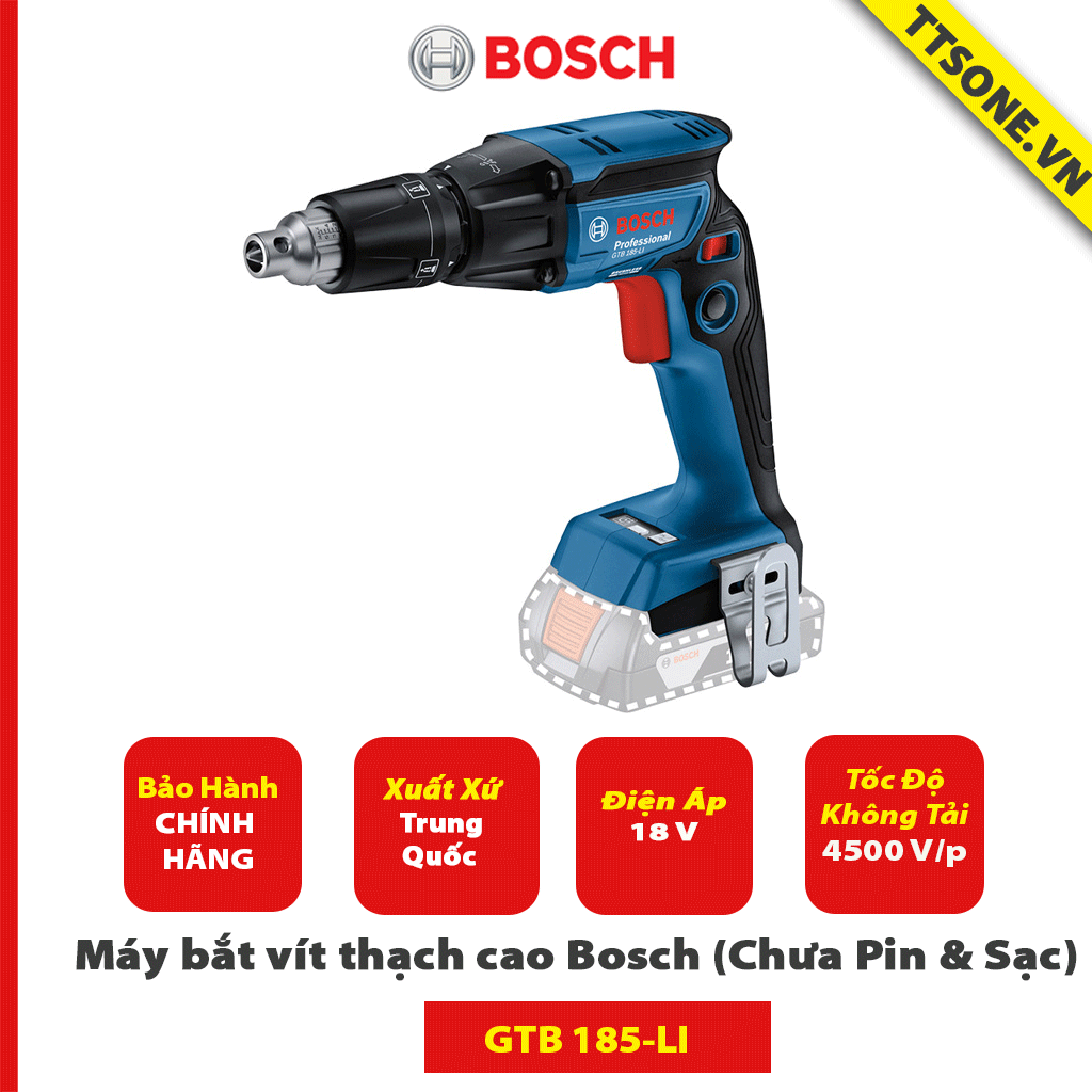 Máy bắt vít thạch cao Bosch GTB 185-LI (Chưa Pin & Sạc) - Chính Hãng