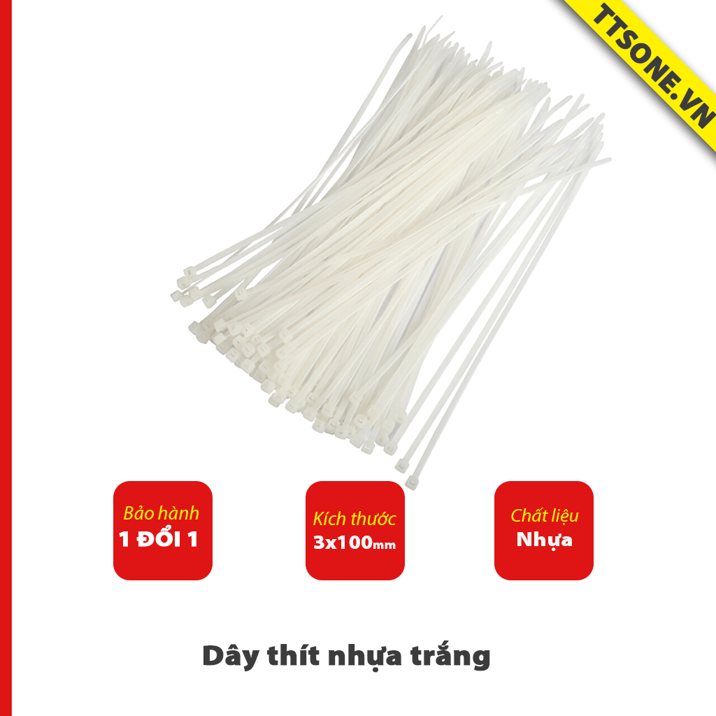 Dây thít nhựa trắng 3*100