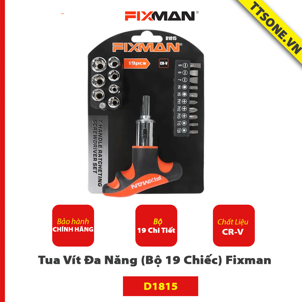 Tua Vít Đa Năng (Bộ 19 Chiếc) Fixman D1815 - Chính Hãng