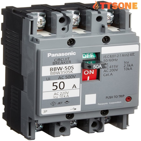 Cầu Dao MCCB 3P 50A 10kA/2.5kA (200V/415V) PANASONIC BBW350SKY