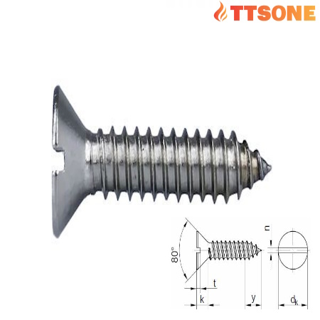 Vít Tự Khoan Đầu Bằng Có Rãnh M4.8 Din 7972