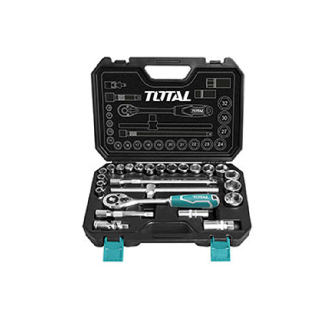 Bộ tuýp tự động (6-32mm) / Box socket set (6-32mm) THT421441 TOTAL