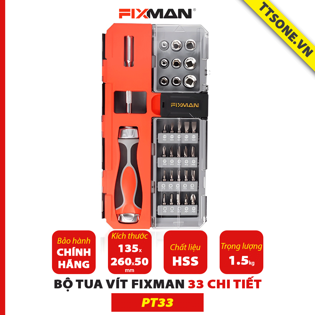 Bộ Tua Vít 33 Chi Tiết FIXMAN PT33 - Chính hãng