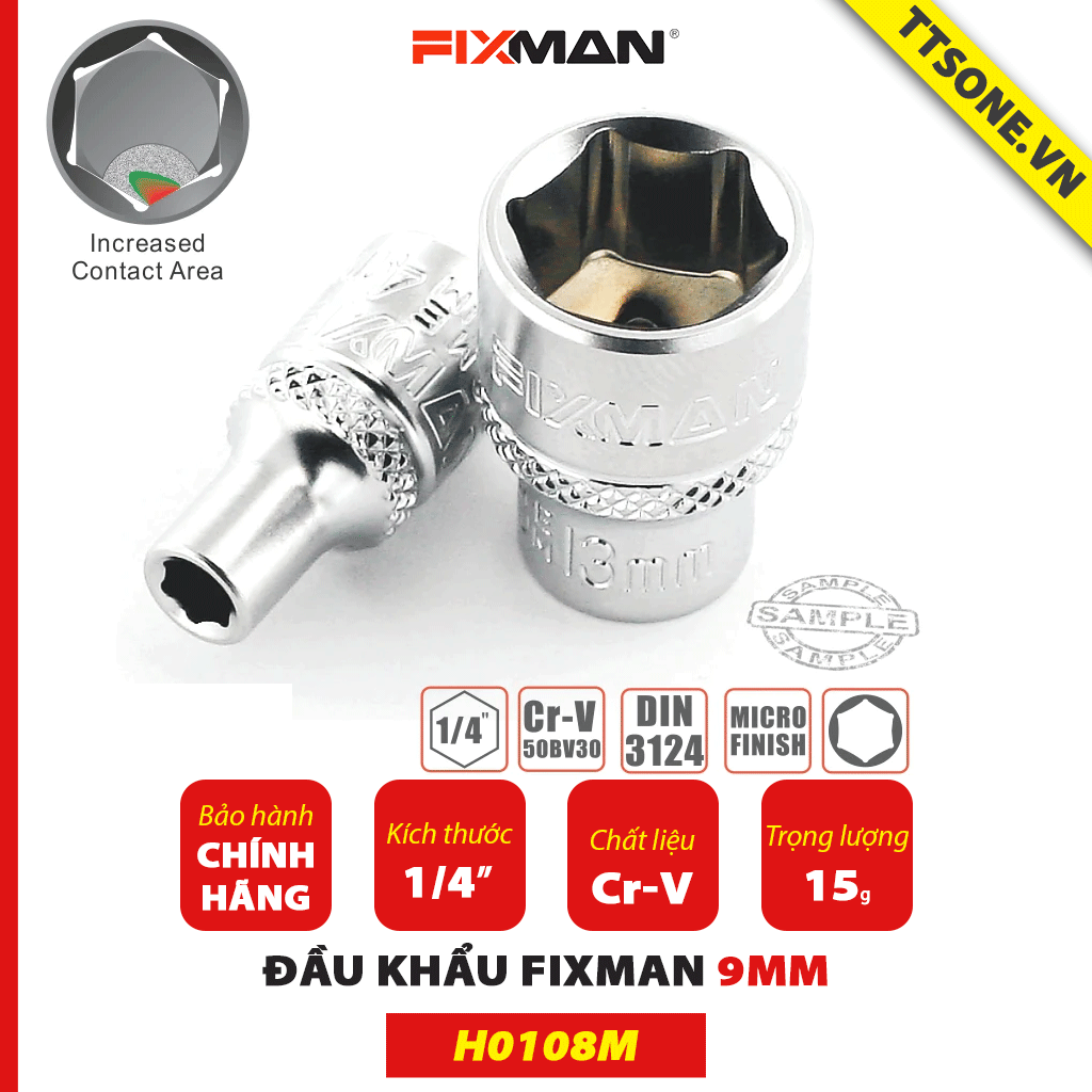 Đầu Khẩu Fixman H0108M 9mm - Chính Hãng