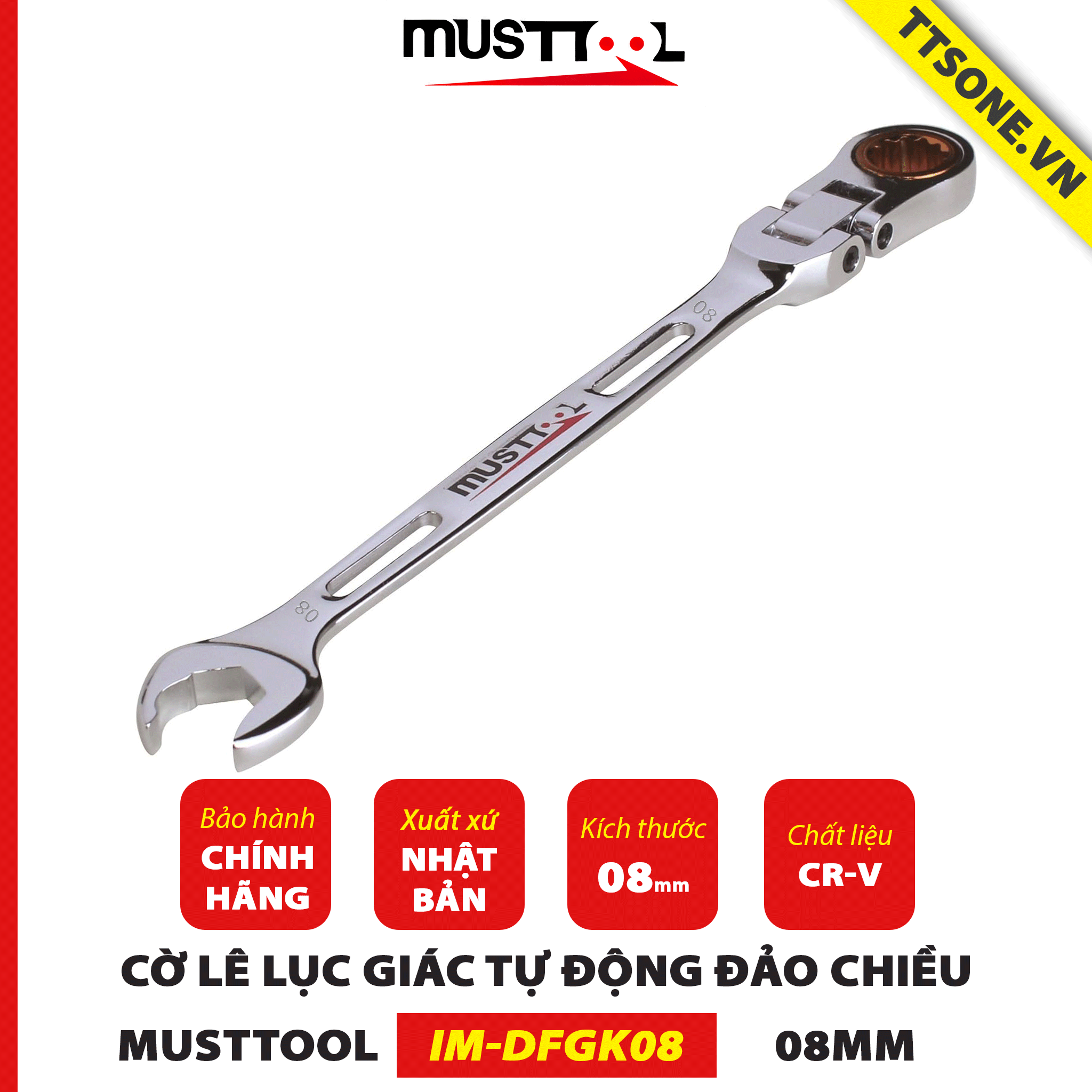 Cờ Lê Lục Giác 08mm MUST TOOL IM-DFGK08 - Chính hãng