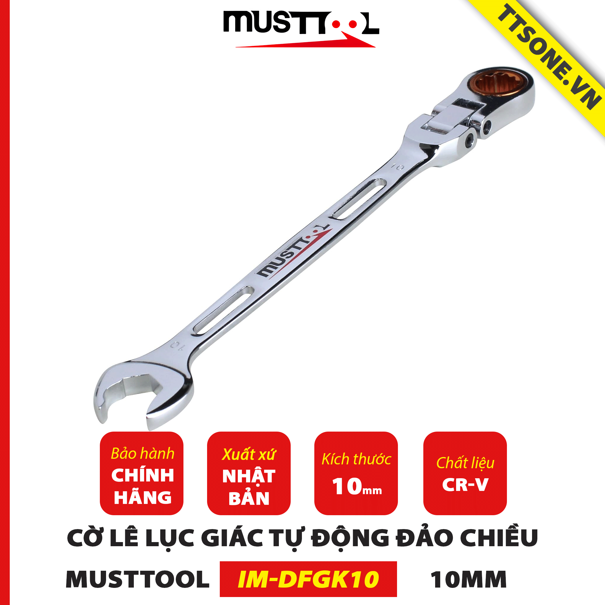 Cờ Lê Lục Giác 10mm MUST TOOL IM-DFGK10 - Chính hãng