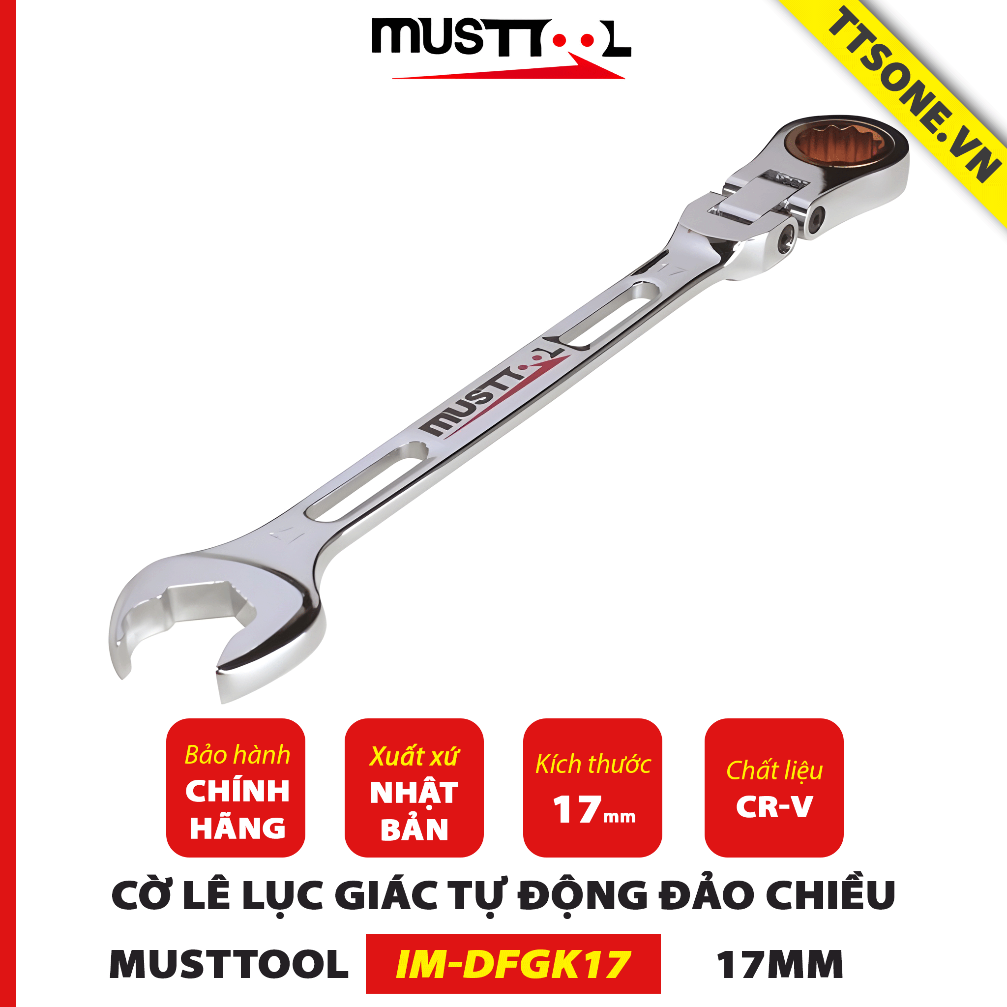 Cờ Lê Lục Giác 17mm MUST TOOL IM-DFGK17 - Chính hãng
