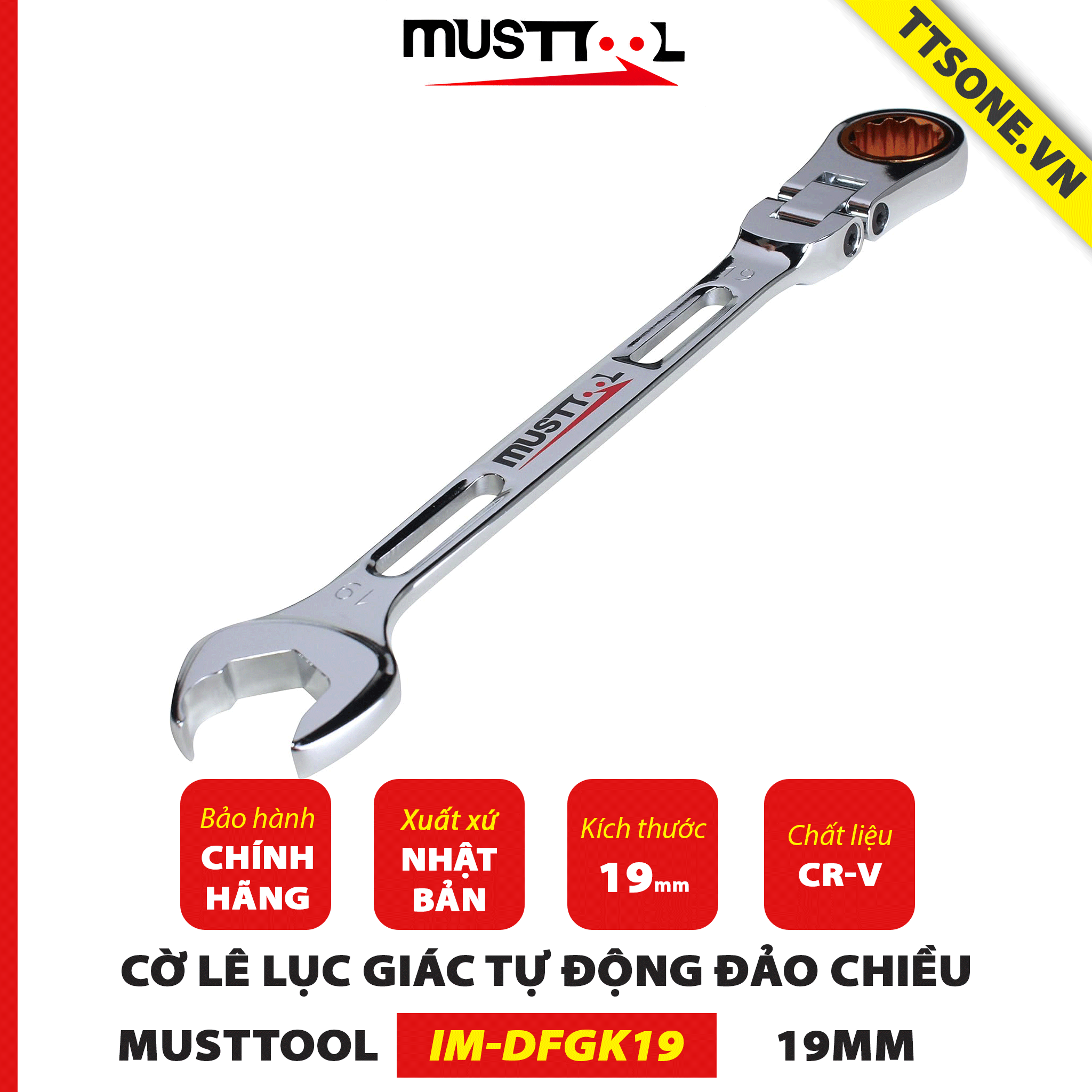 Cờ Lê Lục Giác 19mm MUST TOOL IM-DFGK19 - Chính hãng